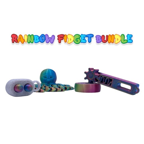 Rainbow fidget toy bundle - rainbow,