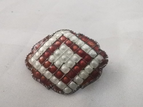 Antique red and - white, enamel