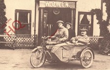 Picture Postcard- Merioneth, Motor Cycle & Side Car (Repro)