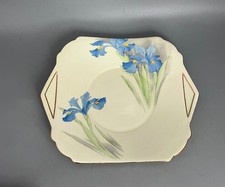 Shelley Art Deco Blue Iris Cake Plate / Sandwich Plate - 2 Available