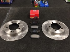 FOR MITSUBISHI FTO MIVEC GP GPX GPR REAR BRAKE DISC DRILLED GROOVED MINTEX PADS