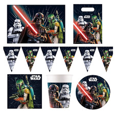 Star Wars Party Tableware Decorations Plates Cups Napkins Tablecover Banner