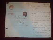 POSTAL HISTORY VICTORIAN PENNY RED STAMP on ENVELOPE 1853 LONDON MARKED