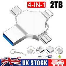 2TB 4in1 Flash Drive Photo Storage Stick OTG For iPhone Samsung Android PC New