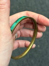 Vintage inlaid malachite brass - malachite,