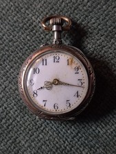 Antique Silver & Rose Gold Ladies Fob Watch