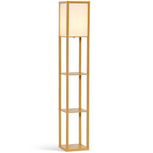 Natural wood floor lamp tier - natural,