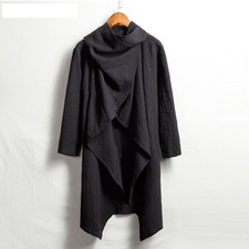 Sleeve Poncho Coat Autumn Winter Jacket Cape Coats Outwear Men Casual Plain Long