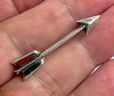 Antique Victorian c 1890 small sterling silver Scottish agate arrow brooch pin