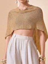 Zivah Gold Sheer Knitted Cape