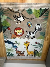 Kids Rug Nursery Rug Girls Boys Modern Animal Motif Jungle Large Size 140x200cm