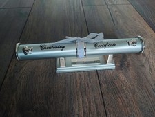 Personalised Silver Christening Certificate Holder, Engraved With Name And Date.