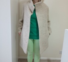 Mint Velvet Cream Wool Alpaca cotton Coat Size 12