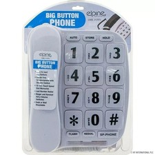 1xWHITE LARGE BIG BUTTON HOUSE PHONE LANDLINE HOME FRAIL ELDERLY FLASHING RINGER