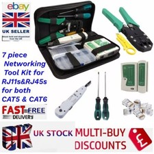 Network LAN Kit Cat5e Cat6 RJ45 RJ11 Cable Tester Cutter Crimper Crimping Tool
