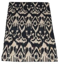 Art Kantha Single Quilt Handmade Ikat Reversible Blanket Cotton Bohemian Throw