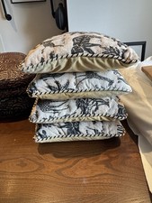 Set Of Four Upholstery Velvet Cushions In Greys Zebra Print 