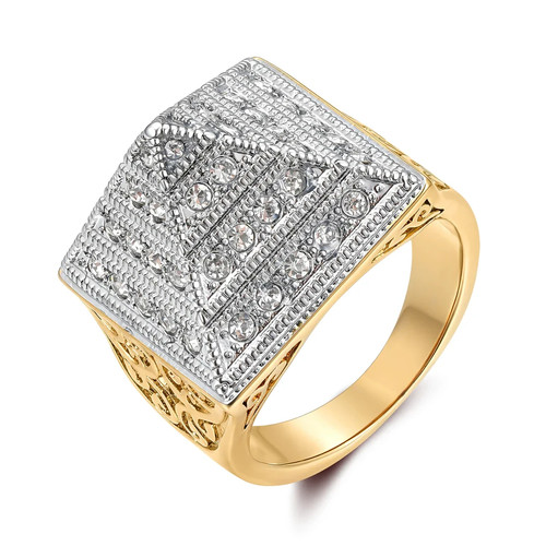 Two tone gold cz - two,
