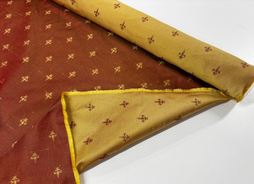 Silk jacquard fabric gold - jacquard,