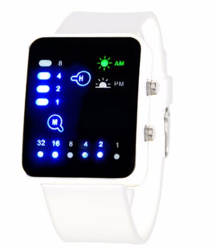 White led binary digital watch - digital,