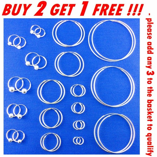 Sterling silver hoop sleeper - silver,