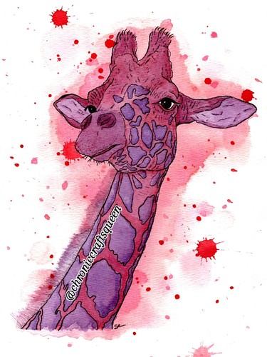 Original watercolour giraffe - watercolour,