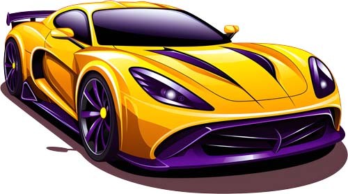 Colourful sports car wall art - colourful,