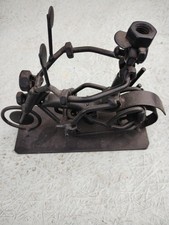 Metal Art Sculpture Steampunk Nuts Bolts Scrap Metal Motorbike Motorcycle Figure