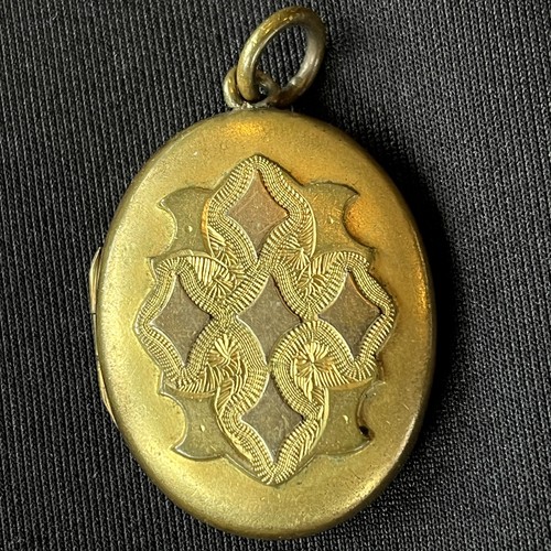Vintage copper and gold locket - copper,