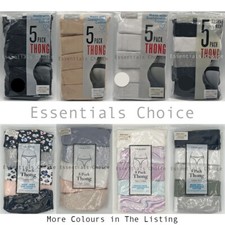 PRIMARK GIRLS LADIES WOMEN'S PACK OF 5 THONG XS TO XL UNDERWEAR KNICKERS COTTON