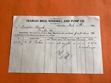 Searles  Bros Windmill and Pump Co Kansas Receipt R40251