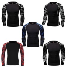 Men's UPF 50+ Rash Guard Shirts Long Sleeves Swim Shirt Quick Dry Swimming Tops