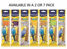 VITAKRAFT KRACKER BUDGIE SEED STICKS BIRD TREATS HANGING CAGE SNACK 2 OR 7 PACK