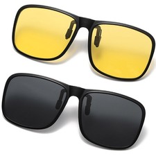 Polarized Clip On Sunglasses Anti-Glare Flip Up Sunglasses for Driving Travel