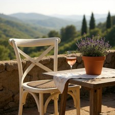 Cream Cross Back Dining Chair Comfortable & Stylish Oak Wooden Home Cafe Office