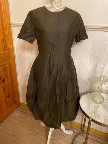 Cos khaki green cocoon midi - green,
