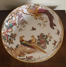 Royal Crown Derby English Bone China Salad Bowl - Peacock Pattern - Unused