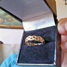 9ct Yellow Gold Hand Made Celtic Twisted Plait  Ring  5mm, 6mm size N.  Boxed.