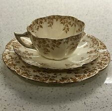 Rare Wileman Foley Tea Cup, Plate & Saucer C1891 Gold Ivy Pattern 4339 