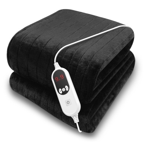 Black heated throw - throw, electric