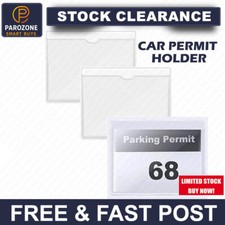 2x Plain Square Self Adhesive Parking Permit Holder to Fit All Cars Windscreens