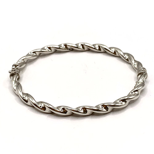 Hinged gold bangle rope - hinged,