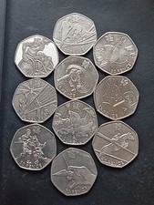 50p Coin Olympic Job Lot X10.  Includes Triathlon, Goalball,Volleyball Etc (#25)