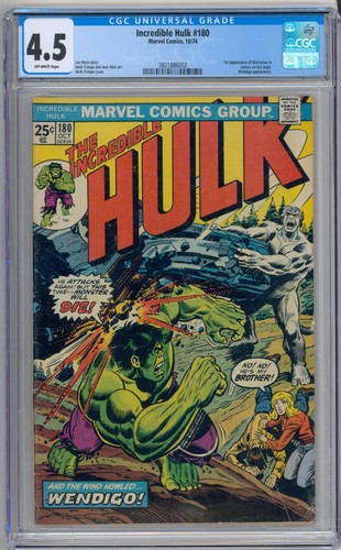 Incredible hulk 180 cgc 5 - hulk, 4.5