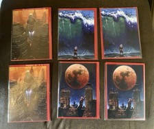 6 x Quirky Unusual Dark Santa Art Christmas Cards - Blank Inside - Job Lot