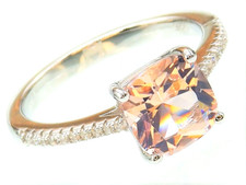 SILVER MORGANITE RING DIAMOND