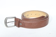 Ven Tomy  Mens Leather Belt Brown Eagle Print 135cm 47" 4709