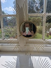 Vintage Star Burst Mirror Brass