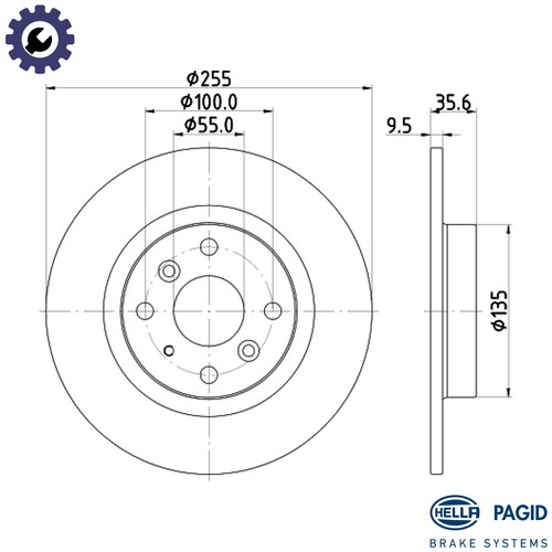 Brake disc 8dd 355 134 - disc,