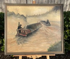 Vintage Oil Painting Canal